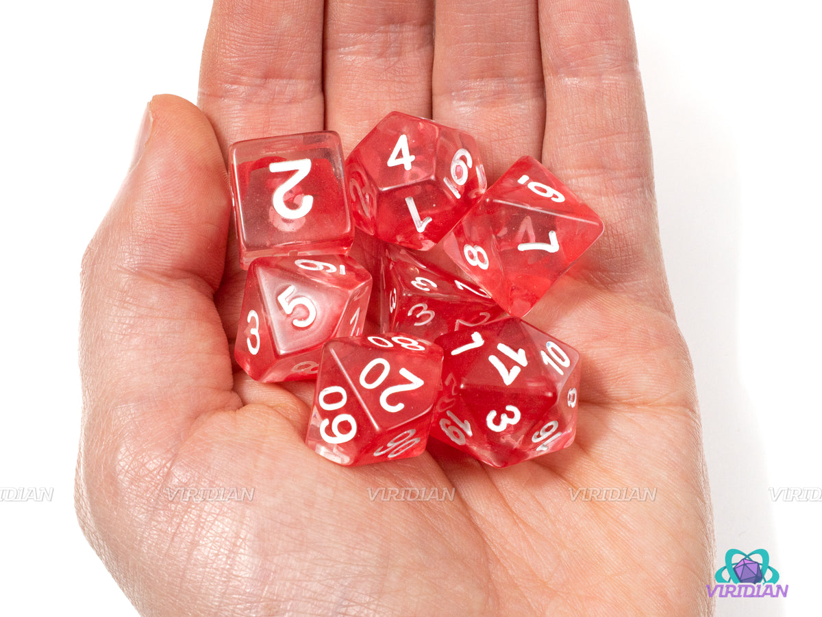 Blood Oath | Red & Clear Dice Set (7) | Dungeons and Dragons (DnD)