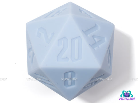 Big Blue Yonder (Silicone) | Light Pastel Blue, 55mm Rubber Silicone, Bouncy | Giant D20 Die (1)