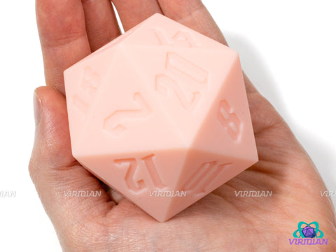 Bubblicious (Silicone) | Light Pastel Bubblegum-Pink, 55mm Rubber Silicone, Bouncy | Giant D20 Die (1)