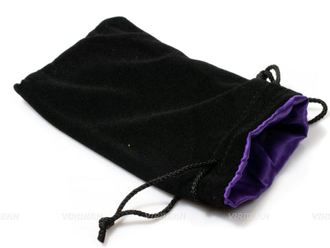 Premium Velvet Dice Bags | Black Velvet with Satin Lining | Pouch D&D Storage