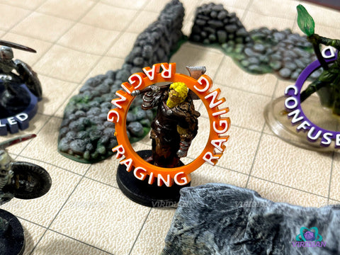 Viridian Condition Rings | 72 Status Effect Markers w/ 45 Unique Conditions | Dungeons and Dragons (DnD) | As Seen On Critical Role | Made In The USA