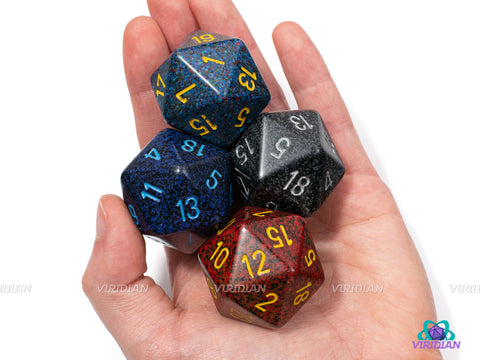Large Speckled D20 (B-Grade) | (1) 34mm Oversized Factory Seconds D20 Color Varies | Chessex