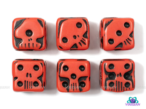 Nightmare Before Christmas D6 Set (Premium) | (6) Red Skull Pipped Dice
