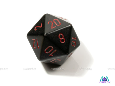Opaque Black & Red | 34mm Large Acrylic D20 Die (1) | Chessex