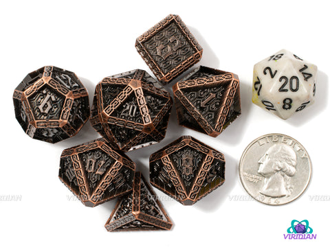King's Watch | Copper Royal Guard Style | Metal Dice Set (7)