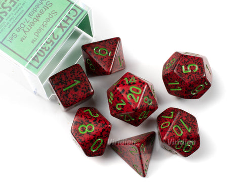 Speckled Strawberry | Green & Red | Chessex Dice Set (7)