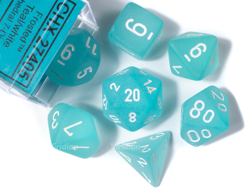 Frosted Teal & White | Chessex Dice Set (7)