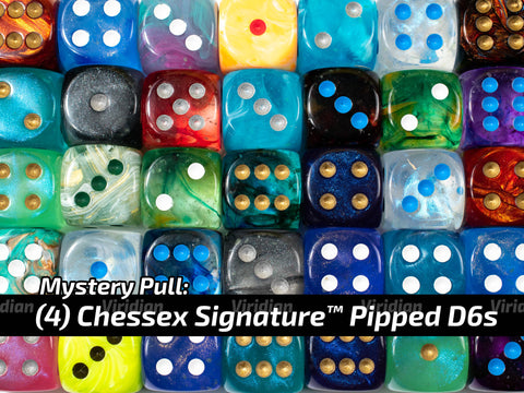 Mystery Pull | (4) Random Pipped D6s | Chessex Signature Dice