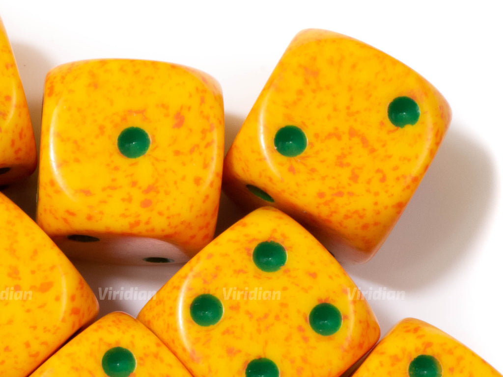 Speckled Lotus | Yellow & Orange | Chessex 16mm d6 Dice Block (12)