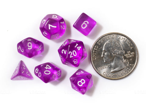 Tiny Purple | Mini Translucent Dice Set (7)