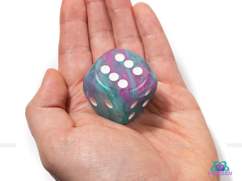 Nebula Wisteria Luminary  | 30mm Large Acrylic Pipped D6 Die (1) | Chessex