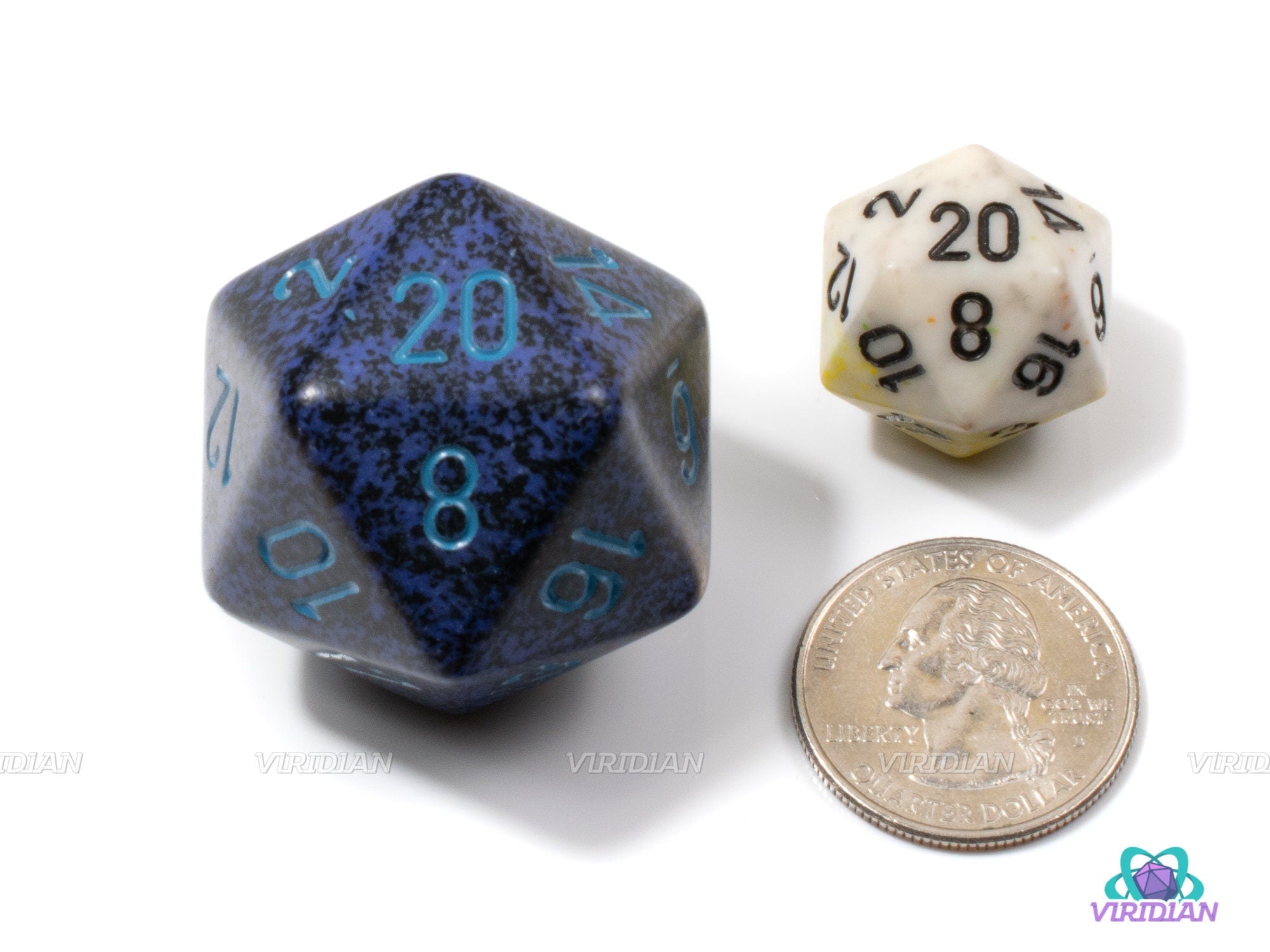 Speckled Cobalt | 34mm Large Acrylic D20 Die (1) | Chessex