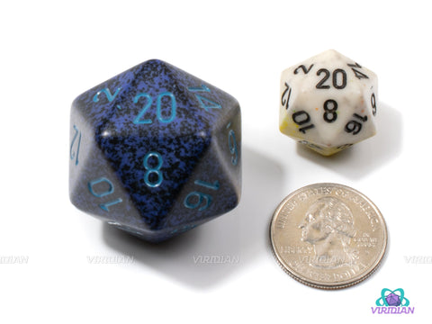 Speckled Cobalt | 34mm Large Acrylic D20 Die (1) | Chessex